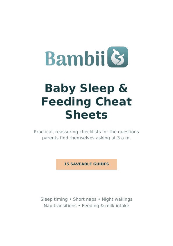 Bambii Baby Sleep and Feeding Cheat Sheets cover