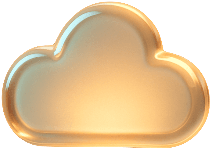 Glowing amber glass cloud illustration